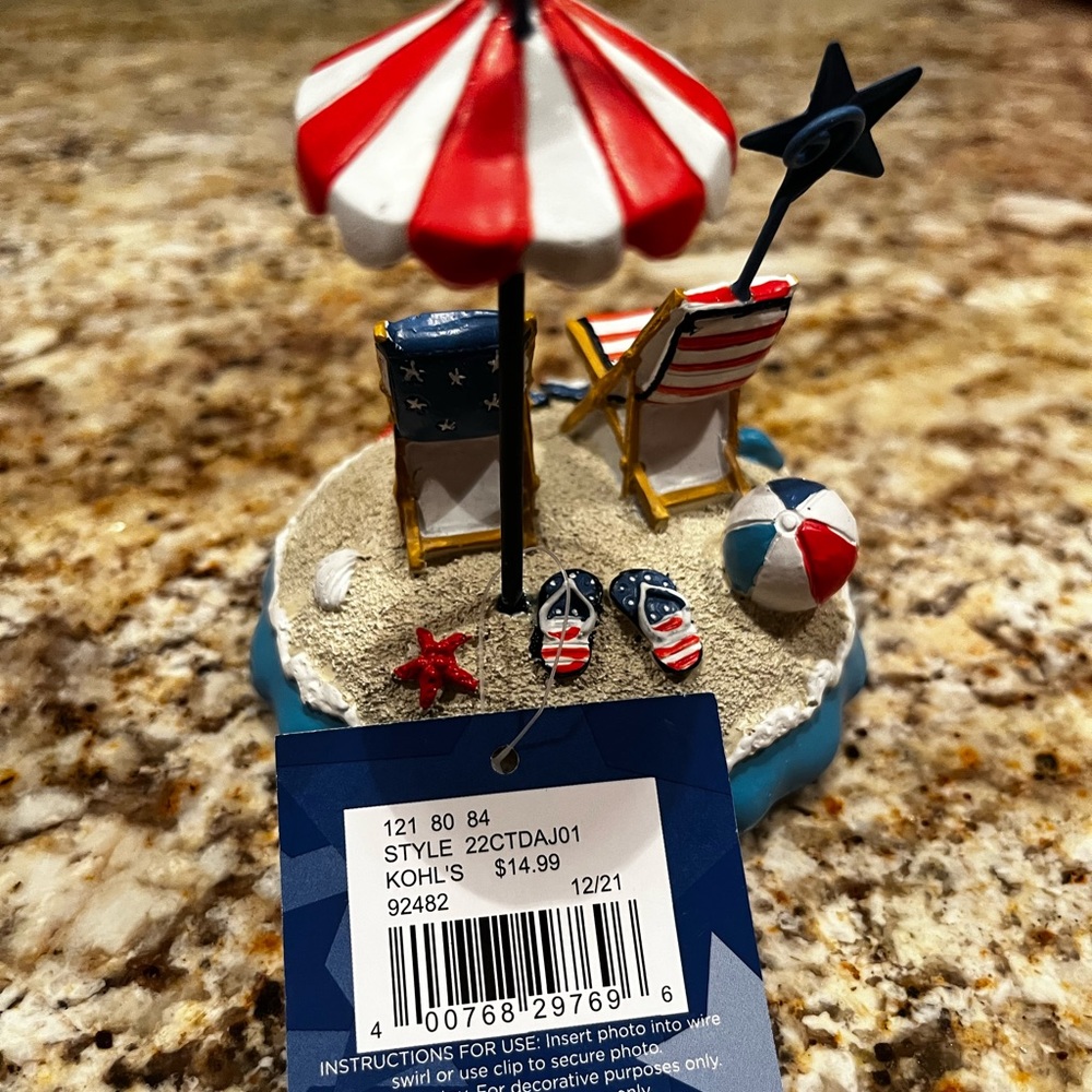 NWT patriotic card holder beach scene - Picture 6 of 6